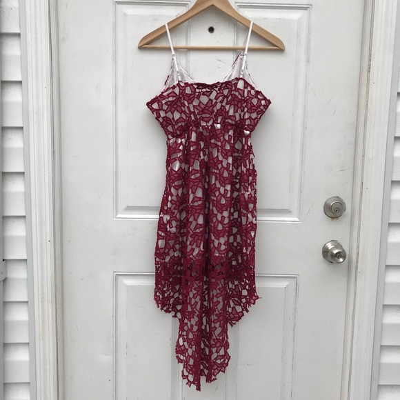 LAST 1: NEW Red V-neck High Low Dress - Picture 6 of 8